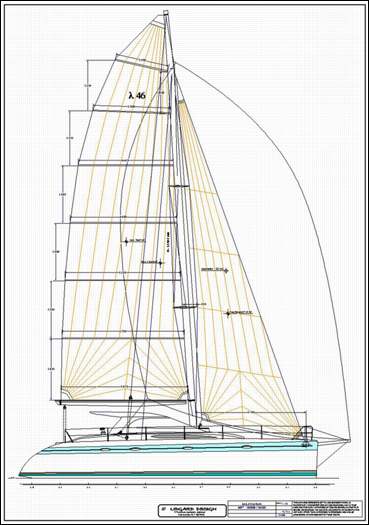 Lidgard Yacht Design, 45 ft catamaran multihull study plan