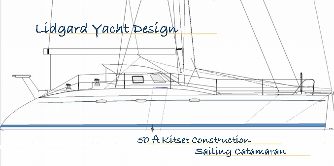 Lidgard Yacht Design, 50 ft catamaran multihull study plan