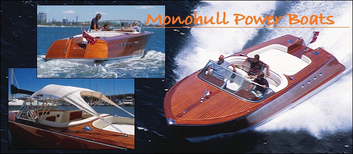 Monohull powerboat designs by Lidgard Yacht Design modern,classic and retro power boat design