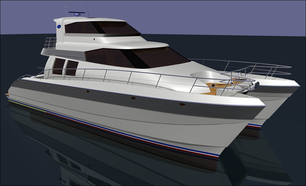powered multihull by lidgard yacht design, power catamaran