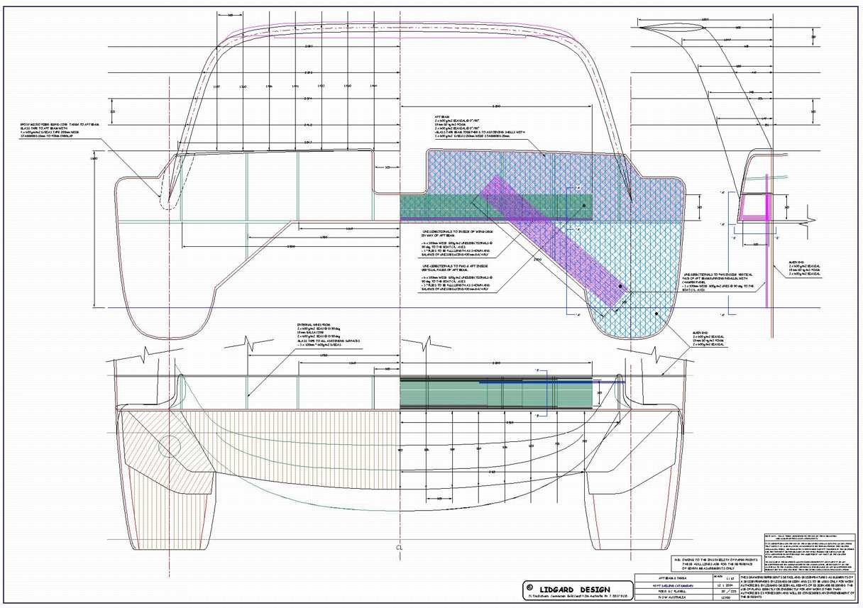 Lidgard Yacht Design, 40 ft catamaran multihull study plan