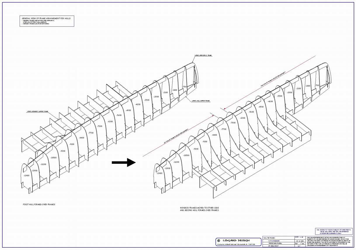 Lidgard Yacht Design, 40 ft catamaran multihull study plan